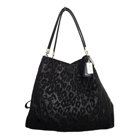 Coach Madison Chenille Ocelot Small Phoebe Shoulder Bag - Picture 1 of 14
